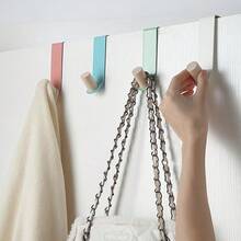 Multi-Functional Clothes Hangers, Practical Hooks On The Door, Metal Material, Easy To Install, Multi-Purpose Storage Hooks For Coats, Towels, Hats, Bags, Suitable For Use In Bathrooms, Bedrooms, Wardrobes, And Closets - Multicolor - View 5