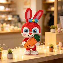 2200pcs Colorful Rabbit Building Blocks, Creative Cute Red Carrot Series, Desktop, Countertop Decoration Ornament, Small Particle Construction Stress Relief Toy, Birthday, Halloween, Christmas Gift. For Family, Classmates, Friends, Couples. - Multicolor - View 11
