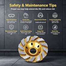 1/2/3pcs 4 Inch Concrete Diamond Grinding Wheel, Angle Grinder Accessory Tool, 12-Teeth Heavy Duty Angle Grinder Disc, Suitable For Grinding, Polishing And Refurbishing Quartz Stone, Marble, Artificial Stone, Concrete And Polishing Tool - A - View 7