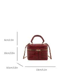 Lightweight Mini Chain Bag Quilted Handbag Bucket Bag Suitable For Girls, College Students And Office Workers - Burgundy - View 3