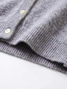 SEREN Women's New Round Neck Long Sleeve Knit Cardigan, Autumn/Winter Casual Minimalist Sweater Jacket, Suitable For Daily Wear And Going Out - Grey - View 8