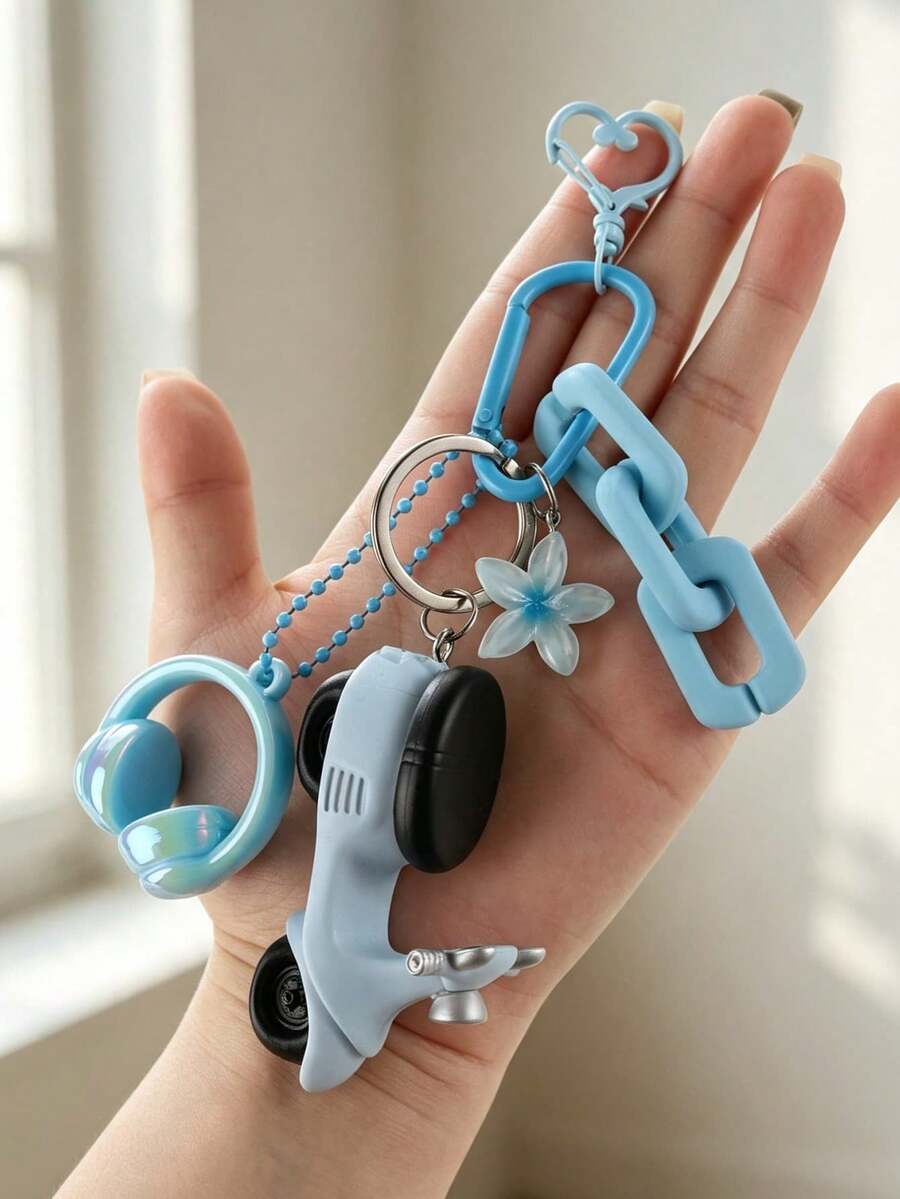 1pc DIY Fitness Keychain Set, Multi-Color Bag Charm Keychain, Bag Accessory, Car Keychain, Gift For Friends - Multicolor - View 1