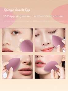 14pcs Makeup Sponge Set With Storage Jar, Soft Makeup Blending Sponges, Suitable For Liquid Foundation, Makeup Sponges, Finger Puff, Dual-Use Dry And Wet Foundation Makeup Puff - Multicolor - View 9