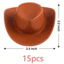15/30/45pcs Plastic Mini Western Cowboy Hats, Cute Mini Hats, Party Accessories, Suitable For Role Play And Decoration - Cowboy Hat - View 8