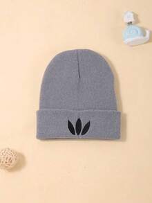 1 st stickad barnmössa för vår, höst och vinter, unisex, klöverdesign, klassisk enfärgad, enkel och moderiktig, mångsidig, bekväm, andningsbar, mjuk och varm utomhusmössa - Multifärgad - Visa 5