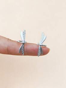 1/2pcs Dragonfly Ear Cuff Earrings, No Piercing Clip-On Earrings, Luxury Commuter Style, Versatile & Exquisite Women's Earrings, Suitable For Daily Wear And Party - Multicolor - View 5