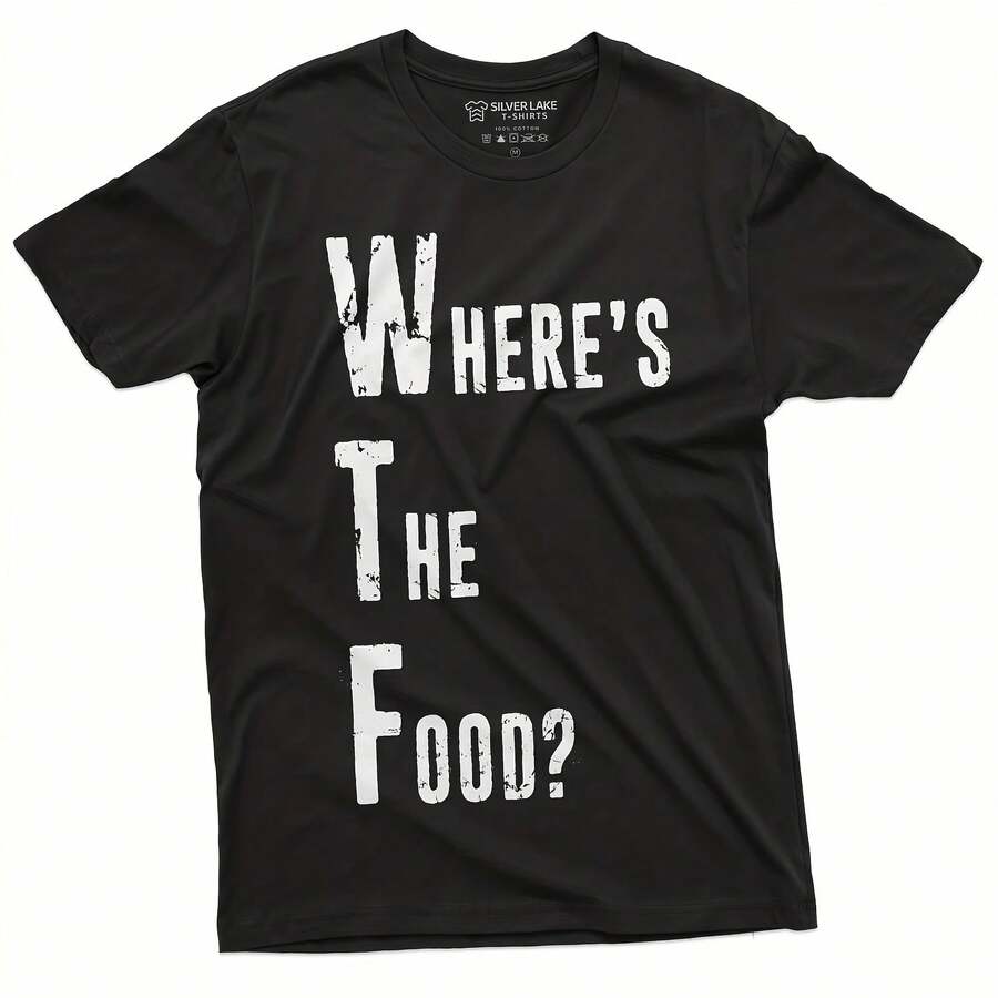 Funny Where Is The Food T-Shirt S Wos Humor Saying Hungry Teeshirt - 款式 - 查看 1