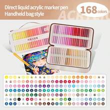 1pc Soft Tip Direct Liquid Acrylic Marker Pen 168 Colors/120 Colors/84 Colors/60 Colors/48 Colors/36 Colors Optional, Storage Bag Packaging, Layerable, Suitable For Colored Pencil Sketching Marker Pens, Suitable For Artist Painting Pens, Used For Making Christmas, Thanksgiving, New Year Gifts, Easter Eggs, Holiday Gifts, Card Making, Metal, Ceramic, Wine Glasses, Halloween Decoration Graffiti Pens, Painting Pens, Coloring Pens - Multicolor - View 16