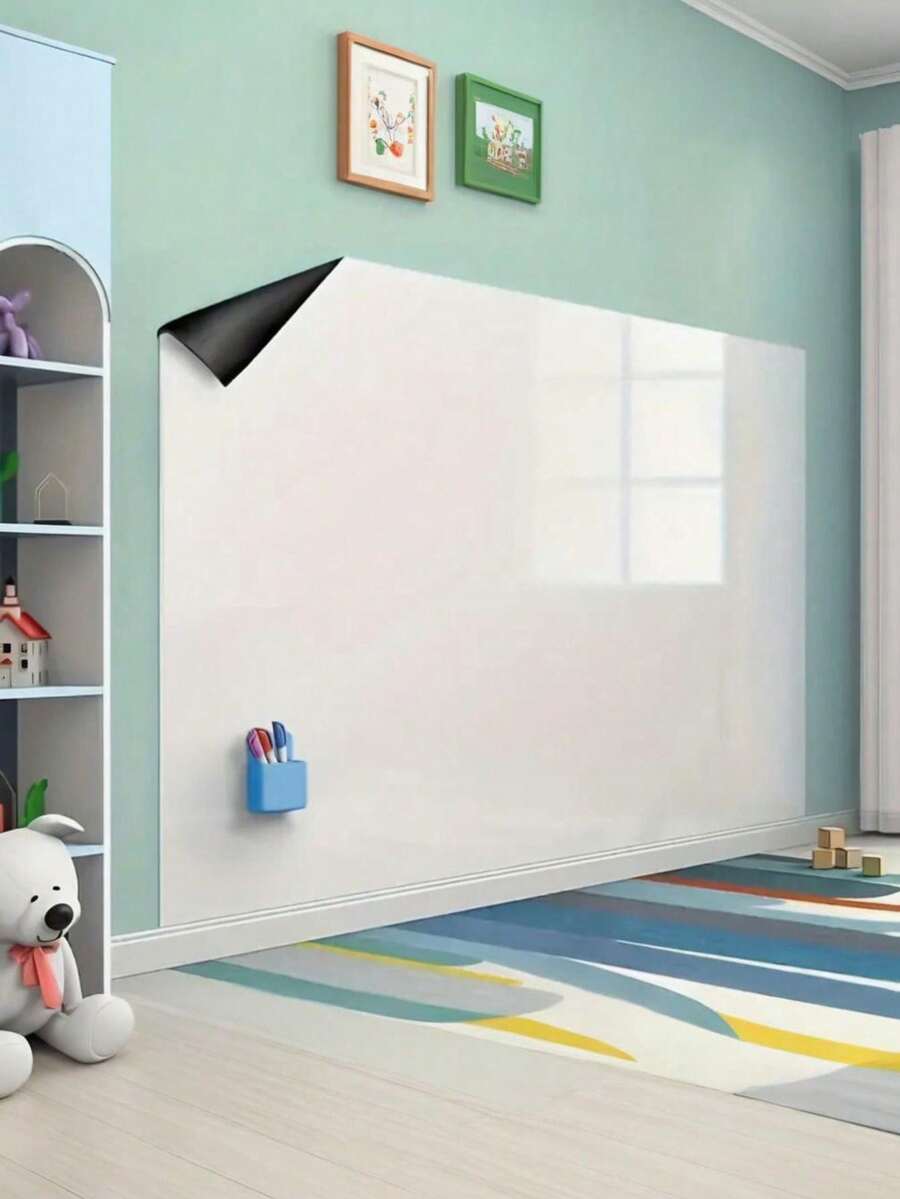 1 Roll Removable Whiteboard Wallpaper, Suitable For Walls, Doors, Glass, Easy To Peel Off Without Residue, Space-Saving, Suitable For Home, Office, Classroom, Whiteboard Sticker For Presentations And Lessons