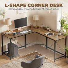 Corner L-Shape Computer Desk PC Workstation Writing Gaming Table Home Office On-Site - 1 - View 4