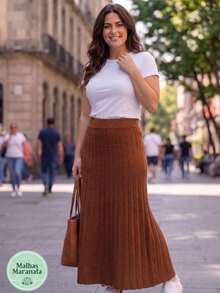 Women Sweater Skirts - 焦糖粉 - 查看 4