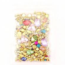 250pcs/Pack, Assorted Shapes, Multi-Color Rhinestones, Colorful Hand-Sewn Crystals, Gold Claw, Clothing, Apparel, Shoes, Hats, Bags DIY Materials, Accessories - Assorted Shapes Gold Claw 250pcs - View 6