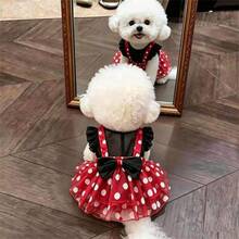 Cute Polka Dot Pet Princess Dress, Breathable Mesh Dog Dress With Bow Decor, Exquisite Puppy Tutu Dress, Suitable For Small Cats And Dogs, Spring/Autumn Fashion Pet Apparel - Multicolor - View 13