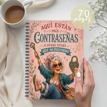 1PC A5 Spanish Codebook, Cute And Fun Grandma Pattern Password Collection, Used To Record Website Login Information And Other Important Details That Are Easy To Forget, Organizer - Multicolor - View 6