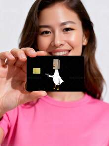 1pc Funny Cartoon Official Credit Card Sticker Privacy Protection Card Skin, Silly Goose Holiday Gift PVC Material Anti-Fingerprint Anti-Scratch Wear-Resistant Card Sleeve Skin, Suitable For Chip Card, Bank Card, Credit Card, Transit Card, Student Campus Card Personalized DIY - Multicolor - View 12