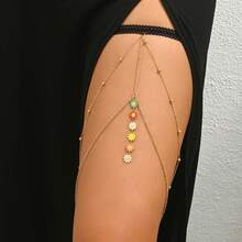 1pc Fashionable Colorful Pendant Women's Leg Chain Body Jewelry, Street Style Body Chain Accessory - H0045G - View 2