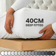 H&R Extra Deep Fitted Sheet 40 Cm (16 Inch) Pocket Soft Brushed Microfiber Mattress Bed Sheet Breathable, Shrink & Fade Resistant All Around Elastic, Machine Washable Sheet For Home Bedroom - White - View 6