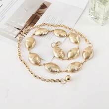 Neue Damen-Taillenkette mit Muschel-Design, Vintage-Accessoire, vielseitig für Kleider, JK-Taillengürtel, geometrisches Muster, Boho-Stil, Zinklegierung, für alle Jahreszeiten - Gold - Übersicht 3