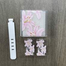 极简碎花苹果充电器蝴蝶结保护壳 适用于20W 15充电器线、16 Pro Max手机数据线、13/14 Plus保护壳 防弯防猫咬 - 粉紅色花朵圖形 - 查看 4