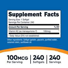 Nutricost Vitamin K2 MK7 100 Mcg, 240 Softgels - Gluten Free And Non-GMO MK7 | K2, Bone Health, Heart Health, Lab Tested, Non-GMO, Premium Quality - 其他 - 查看 2
