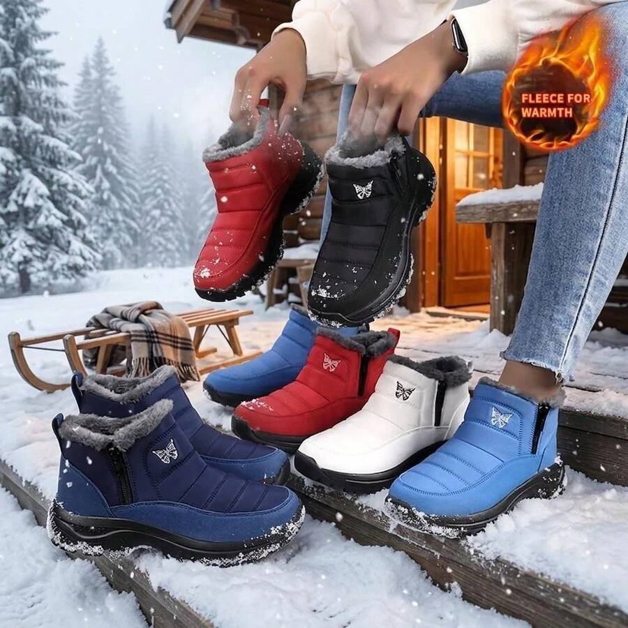 Speed goat Women's 2026 Winter New Fashion Comfortable Versatile Thick Warm Snow Boots Ankle Boots Zipper Convenient Ankle Boots