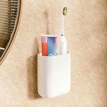 1pc Bowknot Bathroom Storage Rack - Wall-Mounted, Plastic Toothbrush And Toothpaste Holder, Makeup Brush Organizer, Makeup Pad Storage Box, Powder Storage Box And Hairline Storage Box, Self-Adhesive,Bathroom Accessories - Multicolor - View 10