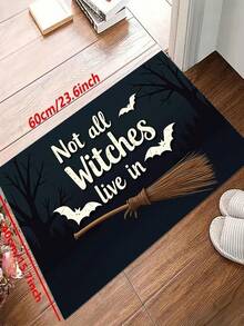 1pc New Halloween Witch & Bat Theme Pattern Doormat, Suitable For Living Room, Bedroom, Indoor - Machine Washable - Flannel Material, Soft Texture, Skin-Friendly, No Pilling, Water-Resistant, Easy Care, Odorless - Perfect For Home Decor, Room Decor, Living Room Rug, Bedroom Rug, Bathroom Rug, Kitchen Rug, Area Rug, Hotel Decor - Area Rug, All Season - Multicolor - View 14