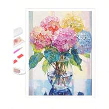 5D 钻石画套件 - 绣球花，DIY 全钻钻石画花宝石工艺品 - 彩色 - 查看 9