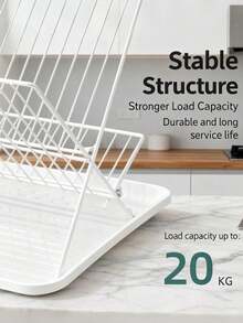 X-Shaped Foldable Kitchen Dish Drying Rack, 2-Tier Bowl & Plate Storage Rack With Drip Tray, Utensil Organizer - Multicolor - View 9