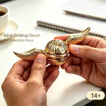 Peça de Arte de Metal para Mesa, Decoração de Mesa Colecionável para Adultos, Ornamento de Exibição com Giro Suave para Escritório e Casa, 14 Anos ou Mais - Dourado - Visão 8