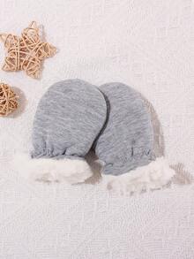 1 Pair Solid Color Anti-Scratch Warming Gloves For 0-6 Month Newborn Babies, Extra Soft & Thick, Suitable For Daily Wearing In Winter - 1Pair - View 22