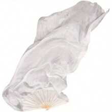 1pc Right-Handed White Long Flowing Dance Fan, Bamboo Ribs With Smooth Faux Silk Long Gauze Fabric, Elegant Drape Enhances Stage Atmosphere, Suitable For Belly Dance, Classical Dance, Art Performance, Party Stage Performance Dance Accessory - Multicolor - View 11