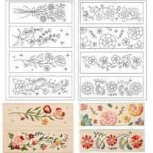 Pre-Printed Fun Floral Bookmarks Water-Soluble Pattern Stabilizer For Embroidery, Fun Themed Embroidery Applique Stickers, Suitable For Hand Sewing Enthusiasts And Beginners - B - View 5
