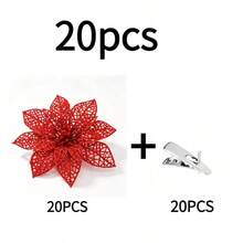 1pc Red Christmas Wreath Decoration - Christmas Tree Display Decor, Holiday & Party Decoration With Hanging Ring (Red) Home Decor Christmas Decor Room Decor - Multicolor - View 12