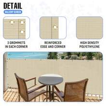 Sunrise 3' X 6' Balcony Privacy Fence Screen Cover With Zip Ties Outdoor Screen Fence UV Protection For Deck Patio Backyard Apartment Pool Porch Beige - Beige - View 7
