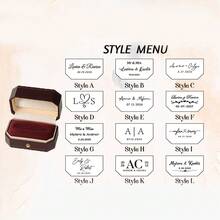 Personalized PU Leather Ring Box With Dual Slot Design, This Faux Leather Engagement Ring Storage Box Is Lined With Soft Fabric, Perfect Keepsake For Wedding Proposal And Ideal Anniversary Gift For Couples On Valentine's Day - Multicolor - View 12