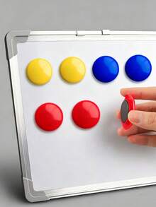 12/28/56pcs Round Whiteboard Magnets, Bulletin Board/Planner Magnets, 20mm Round Plastic Coated Magnetic Buttons, Fridge Whiteboard Magnets, Suitable For School, Office, Home - Multicolor - View 3