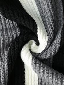 Men's Colorblock Wide Stripe Crew Neck Knit Pullover, Casual Slim Fit Everyday Top - Grey - View 5