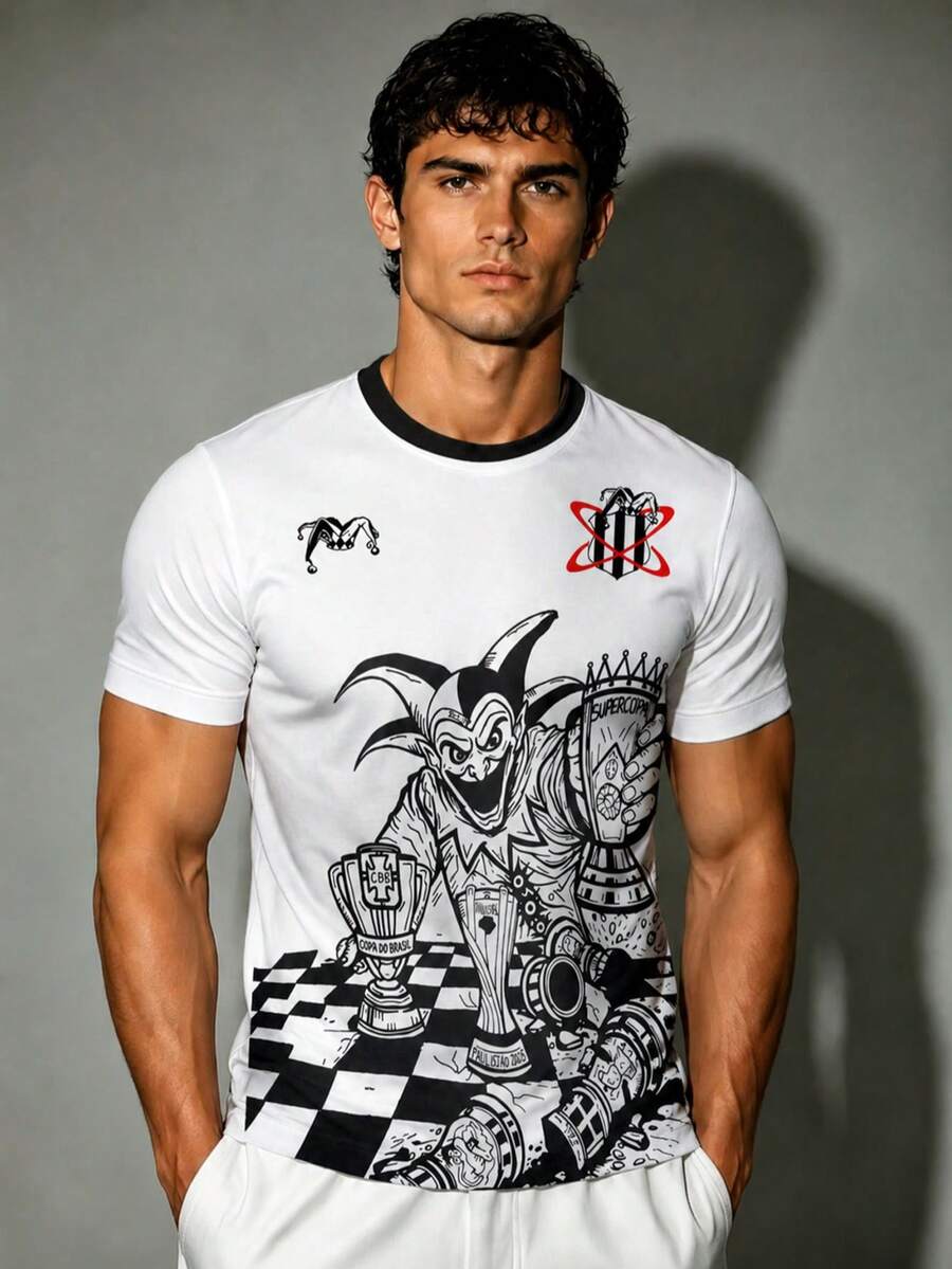 Sao Paulo Brazil Men's And Youth Jersey, Clown Pattern Design Comfortable Top, Suitable For Match, Daily Wear, Gift
