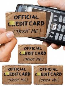 1pc Funny Official Credit Card Cover Sticker Protective Card Sleeve, Paper Style "TRUST ME" PVC Material Anti-Fingerprint Durable Anti-Scratch Wear-Resistant Skin, Party Birthday Gift, Suitable For Men And Women, Small Chip Card, Bank Card, Credit Card, Transit Card, Key Card, Student Campus Card Personalized DIY, Privacy Protection - Multicolor - View 4