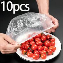200/100/50/10pcs Transparent Summer Food Preservation Lids, Stretchable Clear Plastic Plate Covers, Leak-Proof Dust-Proof Plastic Food Wrap, Reusable Bowl Lids, Suitable For Home Food Storage - Multicolor - View 11