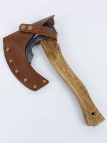 1pc Outdoor Camping Hand Axe PU Leather Protective Cover, Portable Wilderness Wood Chopping Tool Protective Cover, Camping Survival Tool Vintage Viking Axe Protective Cover - A - View 2