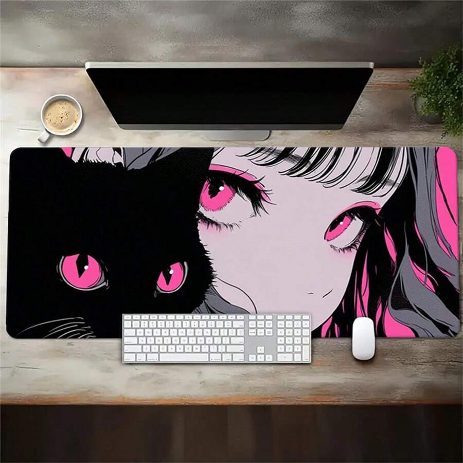 Anime Girl Extra Large Mouse Pad, Game Table Pad, Large Keyboard Pad, Washable, Rubber Anti Slip Bottom, Gift Mouse Pad, Desktop Protection Pad, Study Table Pad, Multiple Sizes Available, Computer Keyboard Pad, Laptop Pad - View 1