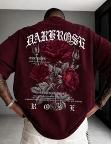 Camisa Camiseta Masculina Dark Rose Streetwear Estilosa Despojada Elegante 100% Algodão Unissex - Marsala - Visão 1