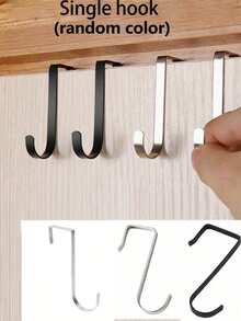 2pcs/1pc No-Drill S-Shaped Door Hooks, Wall-Mounted Key Rack, Clothes & Hat Storage Hanger, Bag & Coat Rack, Essential For Student Dorms & School, Suitable For Bedroom/Cabinet/Bathroom/Kitchen Wall-Mounted Towel - Basic Model - View 11