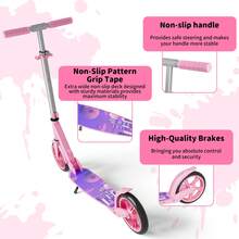 Commugo Kick Scooter For Kids Ages 6+, Teens And Adults, Adjustable Height, Folding, Large Wheels, Anti-Shock Suspension, For Boys And Girls - Watermelon Pink - View 4
