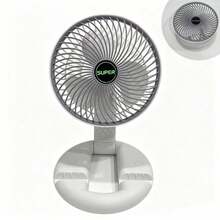 1pc USB Rechargeable Multi‑Functional Folding Fan, 3‑Speed Adjustable Desktop Personal Cooling Fan For Home, Office, Bedroom, Camping & Outdoor Use - Grey - View 11