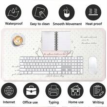 1pc Pink Girl Leather Mouse Pad, Large XXL Cute Angel Non-Slip Cute Girl Desktop Decor, PC Gamer Laptop Keyboard Office Accessories, Leather Desk Mat, Suitable For Office, Home, Workbench And Gaming - View 7