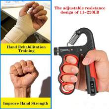 LINGPENG 2pcs Adjustable Grip Strength Trainer (5-100kg), 4-Hole Counter Forearm Exerciser, Non-Slip Handle Fitness Training Equipment - Multicolor - View 6