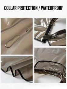 1pc Transparent TPU Professional Waterproof Hair Dyeing Cape, Stand Collar Fits Neck, Dye-Resistant, Washable, Essential Hair Styling Tool For Salon And Home Hairdressers, Bathroom Accessory, Bathroom Decor, Travel Essential, Holiday Essential, Gift For Women, Back To School, Christmas Gift, Home Supplies, Christmas, Halloween Decor - Multicolor - View 6